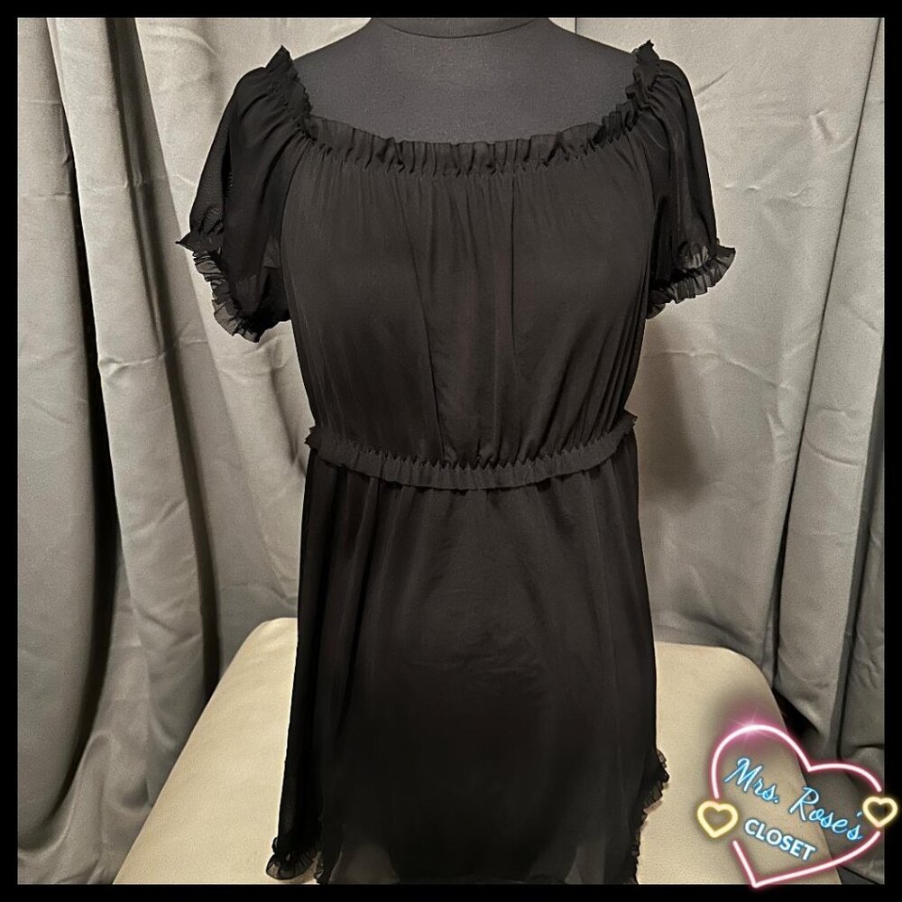 Large Babydoll Style Sheer Black Nylon Dress